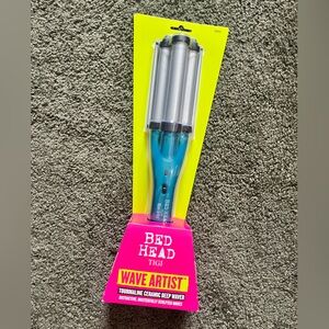 BedHead Wave Artist Tourmaline Ceramic Deep Waver - Blue and Silver